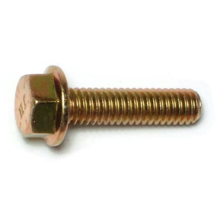 Midwest Fastener Grade 8, 5/16"-18 Flange Bolt, Zinc Plated Steel, 1-1/4 in L, 6 PK 74624
